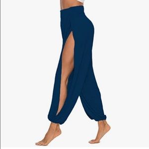 High slit loose pants